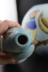 Talavera Mexico Ceramic Artisan Tabletop Torch “La Candela” Signed *NO WICK