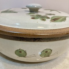 Tonala Mexico Ken Edwards El Palomar Green Bird Butterfly 3qt Covered Casserole