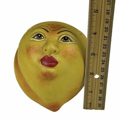 Vintage C. EL MEX Anthropomorphic Fruit Face Candle Set of 3 Mexico Folk Art