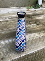 Vtg 1996 Javier Servin Mexico 8” Triangle Mexican Pottery Geometric Modern Vase