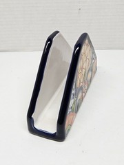 Handmade Authentic Mexican Talavera Ceramic Napkins Holder Vibrant Floral Patter