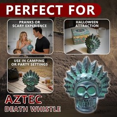 Aztec Death Whistle, 126+ DB Loudest Authentic Human Screaming Sound, Antique Br
