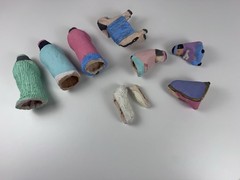 Mexican Nativity Set Folk Art Handmade Hand painted Clay Unknown Artist