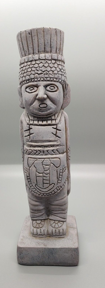 Aztec Toltec Warrior Modern Art Statue Figure Almost 8″ Tall