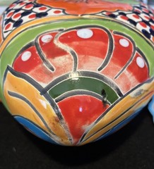 Mexican Talavera Pottery Heart With Wings Signed Wall Decor