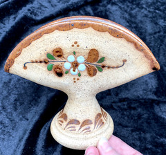 Tonala Floral Napkin/Letter Holder, Sandstone, Mexican Pottery, Hand-painted