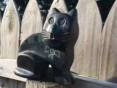 Mid Century Modern Mexico Pottery Cat Figurine Barro Negro Oaxaca FELGUEREZ ?