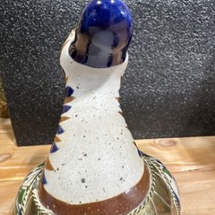 Vintage Pottery Brass Duck Sculpture Unsigned Folk Art Southwestern Homestead