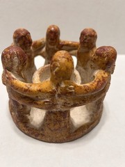 Mexico Aztec Handmade Clay Pottery “Circle Of Friends” 6 person Candle Holder