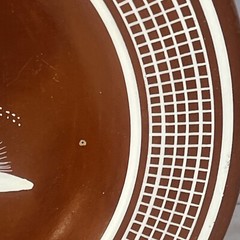 Jimon Family Mexico Signed White Deer Red Rust Tonala Hand Painted Plate 8-1/4”