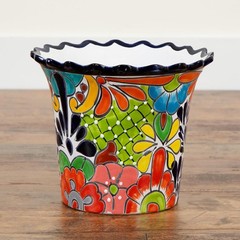 Talavera Ceramic Planter 10×12 Hand-Painted Mexican Drainage Hole Indoor