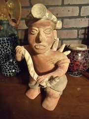 14″ Western Mexico Pre-Classic Style Reproduction Clay Warrior Figure (Modern)