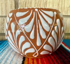 Mexican Ceramic Flower Pot Planter Folk Art Pottery Handmade Talavera #5