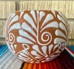 Mexican Ceramic Flower Pot Planter Folk Art Pottery Handmade Talavera #4