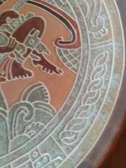 Classic Maya or Aztec Folk Art Reproduction Plate Wall Art 11.75in B4