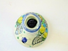 Vintage Cat Tonala Mexico Hand Painted Terra Cotta Single Tapered Candle Holder