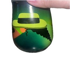 Brightly Hand Painted 4 In. Ceramic Pot Depicting Two Women Of Ecuador