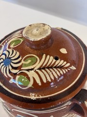 1940s Tlaquepaque Redware Mexican Studio Pottery Bean Pot