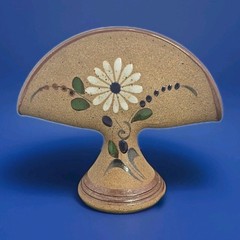 VintageTonala Floral Napkin/Letter Holder Sandstone Mexican Pottery Hand painted