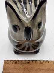 Tonala OWL Purple & Blue Flower Hand Painted Mexican Folk Art Vintage McM