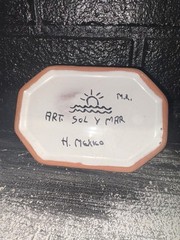 Trinket box Pottery from Mexico By Art Soly Mar. Vibrant Tones w/Classic Look