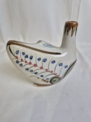 Ken Edwards Floral & Bird Ceramic Mini Pitcher Mexico Art Pottery