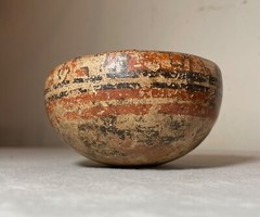 antique Mayan Mexican pre columbian 500-750 A.D. polychromed pottery bowl
