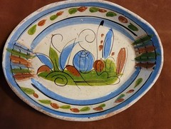 México Pottery Vintage 1940-50’s Possibly Made In Oaxaca ,Floral & Modern Motifs