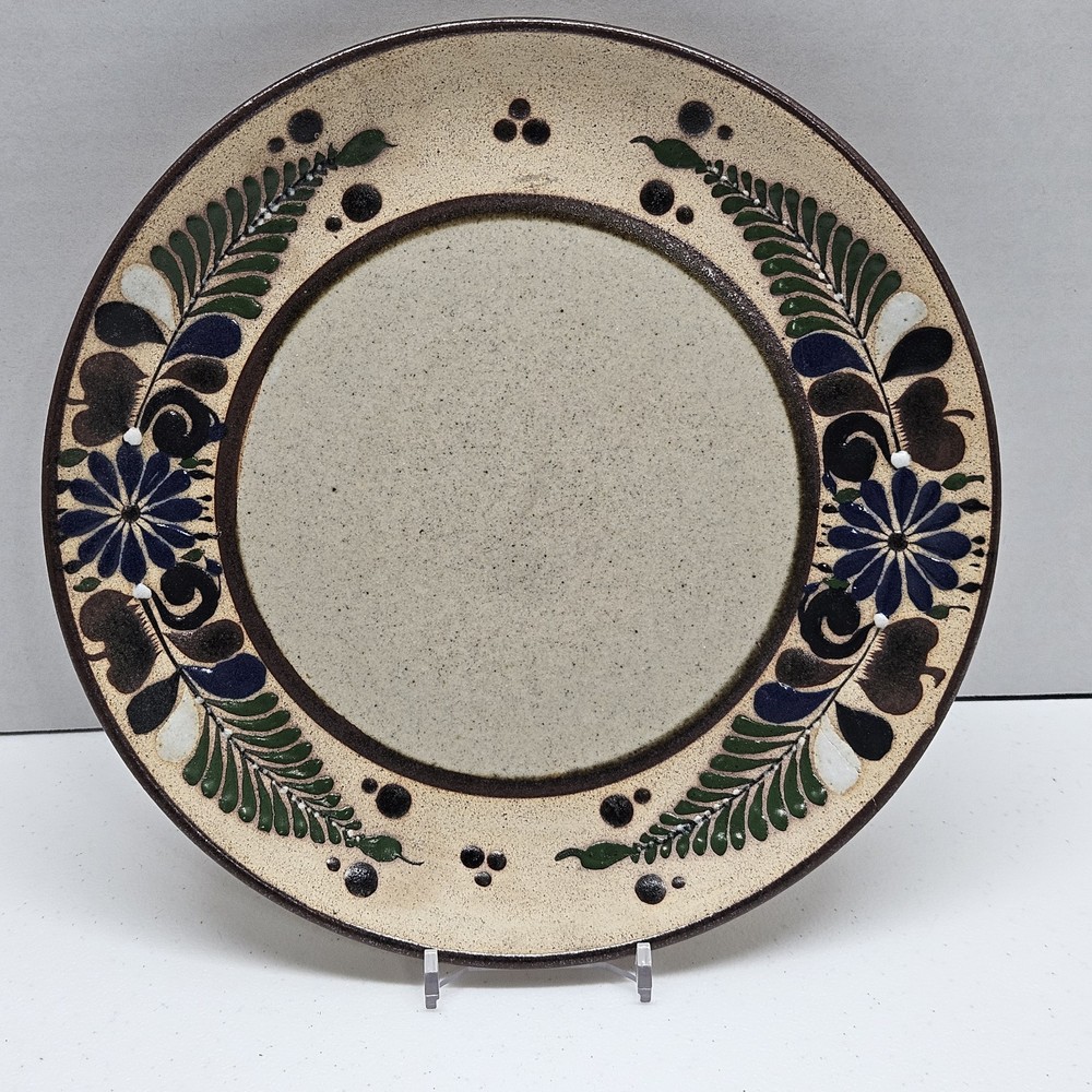 Vintage Netzi Pottery Sandstone Tonala Plate Floral – Signed