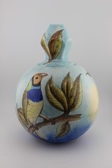 Talavera Mexico Ceramic Artisan Tabletop Torch “La Candela” Signed *NO WICK