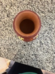 Vintage Mayan Pottery Terra Cotta Vase 3 Footed Made By Belize SJS MAC