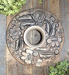 Wall Pot Ornamental by Daniel Aguilar Benitez Handmade Tonala Mexican Folk Art