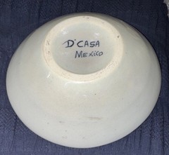 Talaveta Bowl Hand Painted Mexican Ceramic Blue White Mexico D’casa 6”