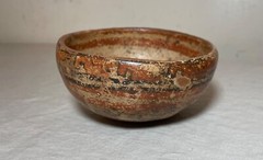 antique Mayan Mexican pre columbian 500-750 A.D. polychromed pottery bowl