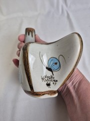 Ken Edwards Floral & Bird Ceramic Mini Pitcher Mexico Art Pottery