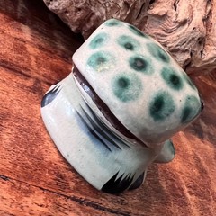 Hand-Painted Mexican Folk Art Ceramic Frog Floral Design 3.5″ Inch