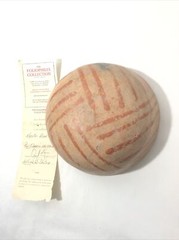 Pre-Classic 100-300 AD Nynte Pottery Bowl w. Red Painted Design.6”Rx3”T -Museum