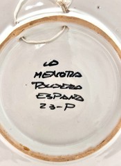 Vintage Hand Painted Spanish Folk Art Pottery Wall Plate Signed España Floral