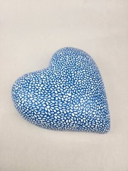 Mexican Ceramic Heart Wall Decor 7.5″ Blue Talavera-Style Folk Art Hanging