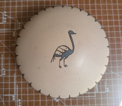 Maria Acosta Mata Ortiz Pottery Seed Pot Sgraffito Geometric Polychrome Bird 6″