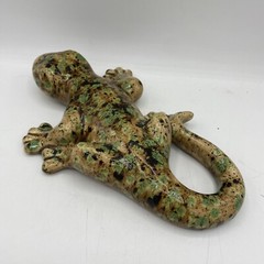 Ceramic Lizard Gecko Decorative Art Cantina Decor Beige Brown Green