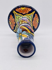 Vintage Telavera Mexican Pottery Single Candle Holder Hand Painted Signed
