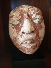 AUTHENTIC ANCIENT MAYAN STUCCO HEAD CLASSIC PERIOD. 300-900 A.D. MUSEUM PIECE
