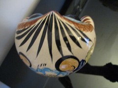 Mid Century Modern Mexican Tonala Folk Art Pottery Hand Painted Owl 10″ Statue!