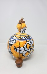 Tierra Fina Hand Painted Mexican Table Top Torch 11 ” Tall – Yellow