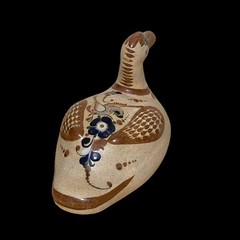 🦆 VTG Mexican Tonalá Pottery Duck Hand-Painted Folk Art Sculpture Signed 12″