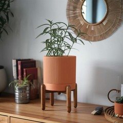Large Terracotta Pots, 8 Inch Clay Planter Pots with Drainage Hole & Saucer (…