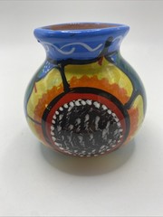 Hand Painted Red Clay Pot Small