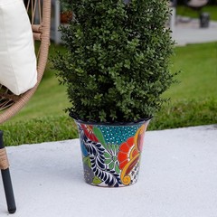 Talavera Ceramic Planter 10×12 Hand-Painted Mexican Drainage Hole Indoor