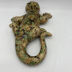 Ceramic Lizard Gecko Decorative Art Cantina Decor Beige Brown Green